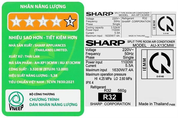 MÁY LẠNH SHARP AH-XP13CMW
