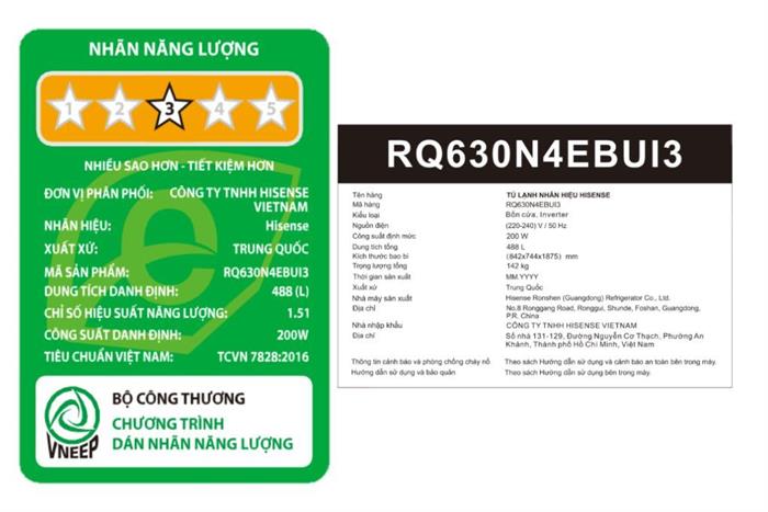 TỦ LẠNH HISENSE RQ630N4EBUI3