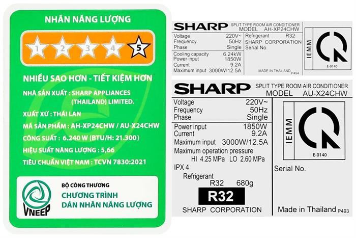 MÁY LẠNH SHARP AH-XP24CHW