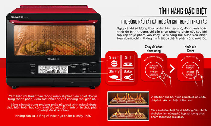 Lò vi sóng siêu nhiệt Sharp AX-1700VN-R